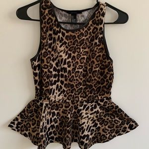 Forever 21 Cheetah Top Peplum